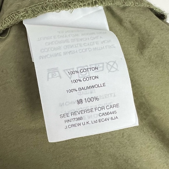 J. Crew Funnel Neck Shirt Blouse Top in Green Size 0 lagenlook - Picture 8 of 12